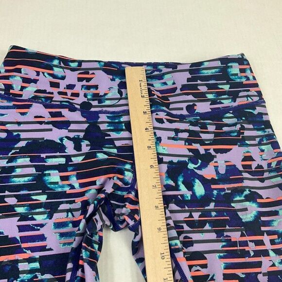 Zella Womens Cropped Leggings Colorful Print Stretch Mid Rise Gym Yoga M Medium - Picture 6 of 11